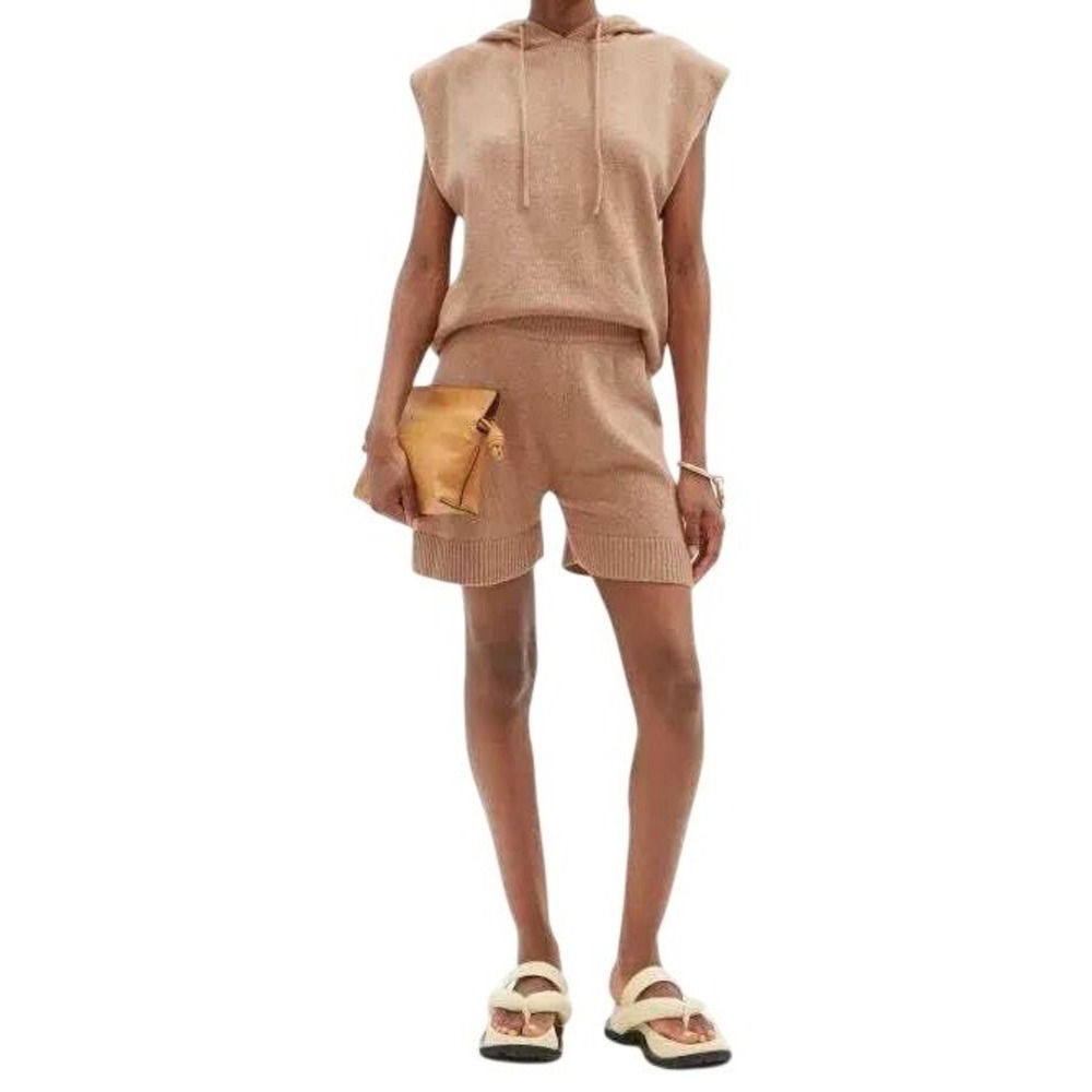 Frankie Shop Knit Hoodie Top Women M/L Camel Tan Excellent Sleeveless
